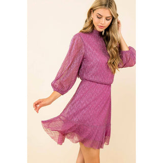 Cecille Metallic Mesh Dress