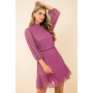 Cecille Metallic Mesh Dress