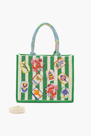 Mahjong Muse Hand-Beaded Large Tote