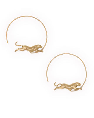 Bianca Tiger Hoop Earrings Brass