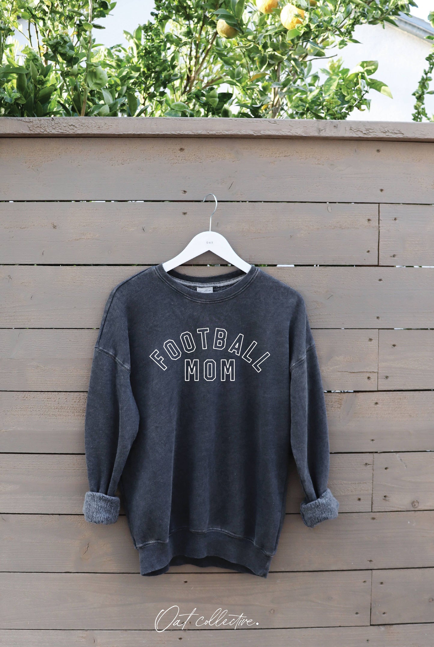 FOOTBALL MOM Mineral Graphic Sweatshirt: DUSTY FOREST