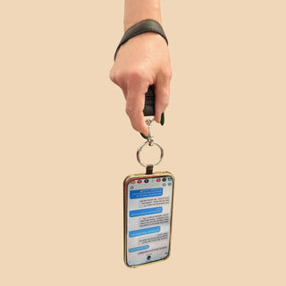 Clip & Go Brushed Vegan Leather Phone Lanyard -Sage