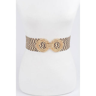 Gold Metal Clasp Belt: Brown