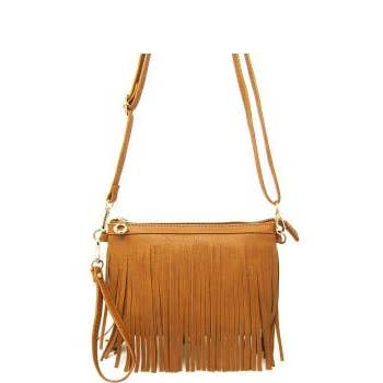 CROSSBODY FRINGE BAG: Fuchsia