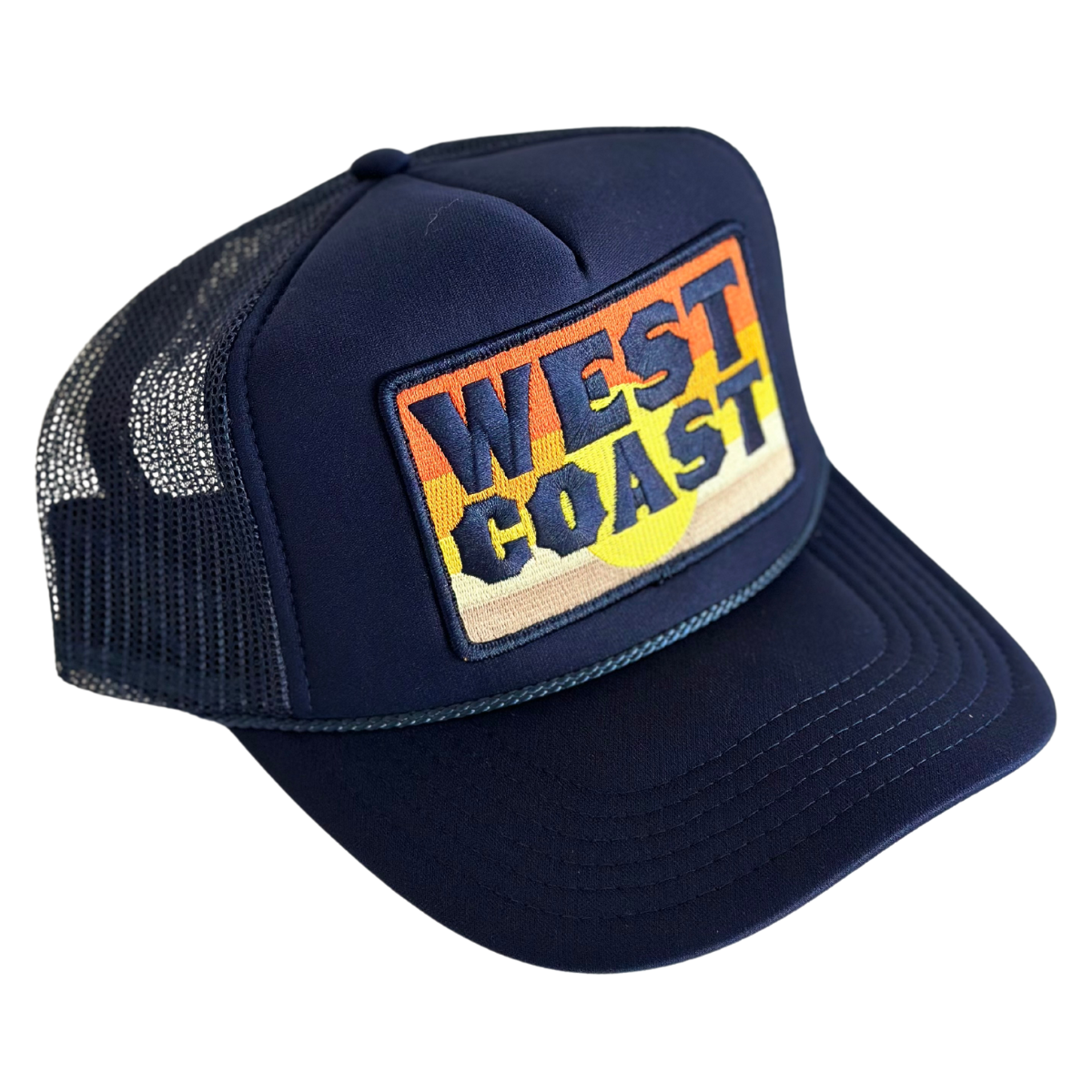 West Coast Patch Trucker Hat: Navy