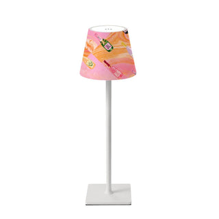 Champagne Mahjong LED Table Lamp : Pink & Orange Watercolor