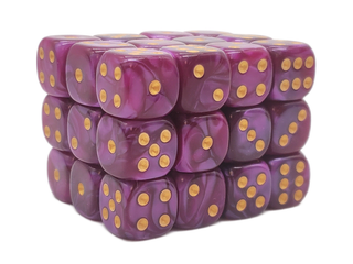36ct 12mm D6 Dice Set: Pearl Drop - Lavender w/ Gold