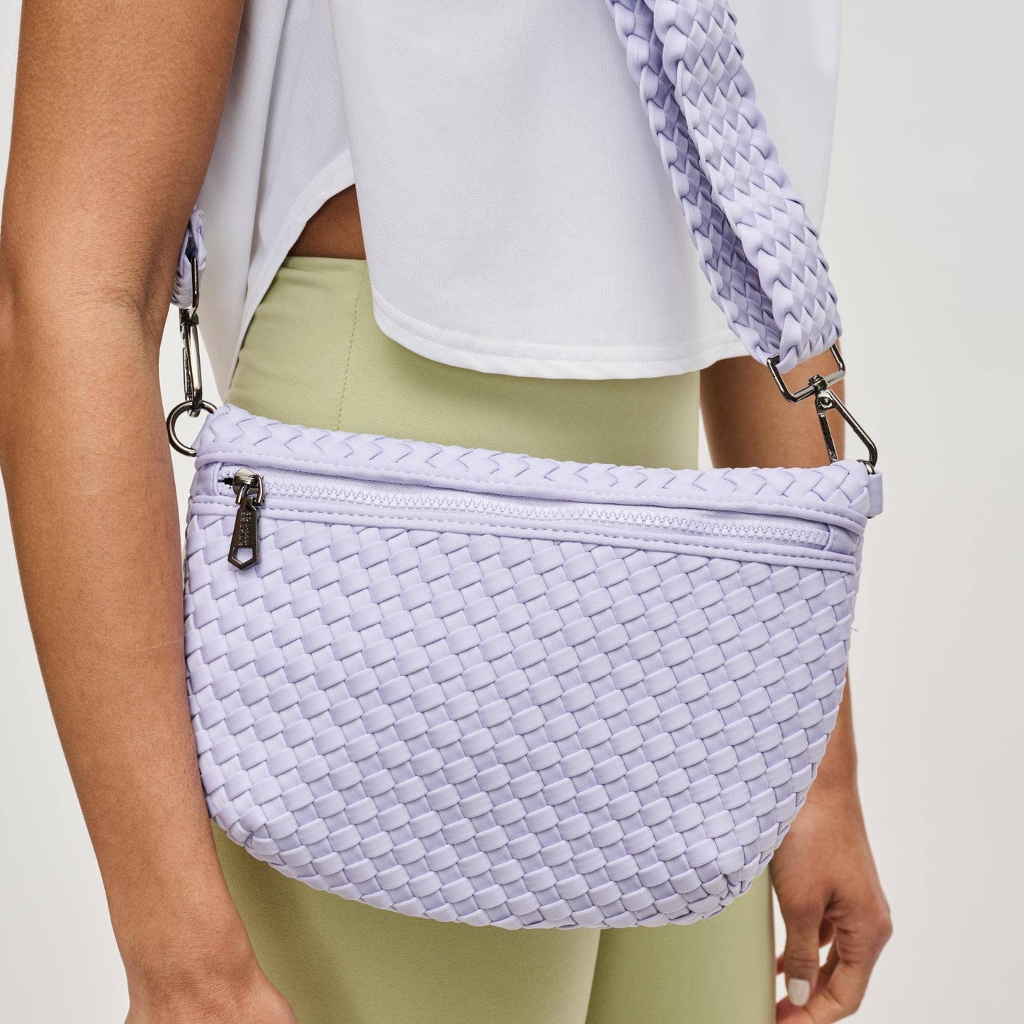 Ethereal - Woven Neoprene Crossbody Bag: Nude
