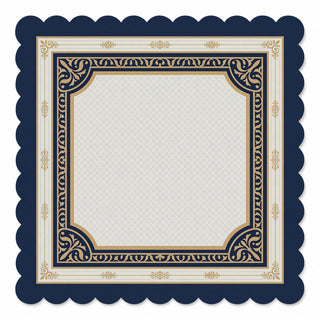 Gilded Navy Baroque Leatherette Mahjong Mat