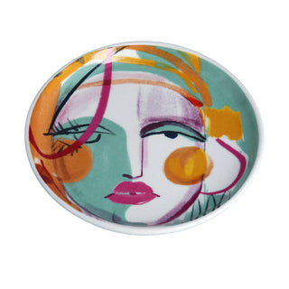 Pop art face dice dish