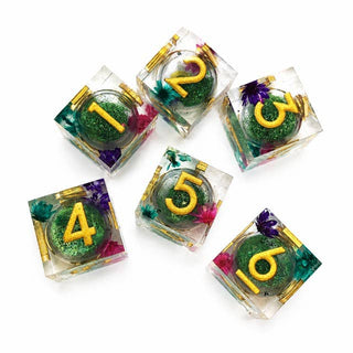 Falling Blossom (Green) Mahjong Large Dice Gift Ready