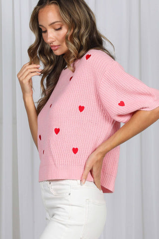Windsor Heart Sweater: White