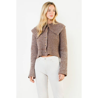 Mihaly Cropped Knitted Collar Cardigan