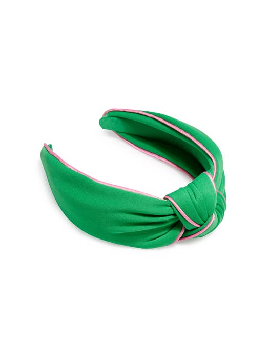 PIPED KNOTTED HEADBAND: GREEN