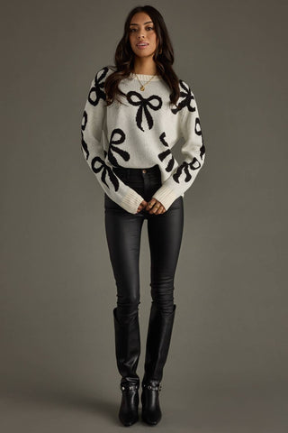 Bow Sweater: Cream/Black