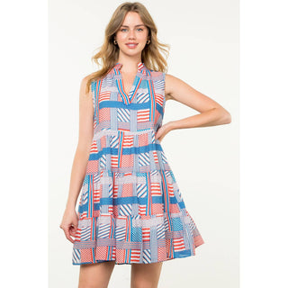 Sleeveless Striped Pattern Dress