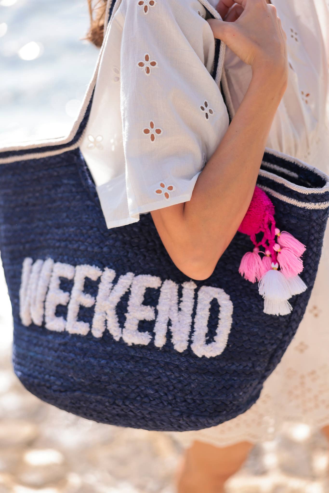 WEEKEND TOTE,NAVY