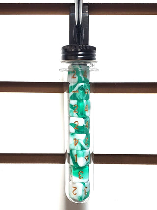 D6 8-Piece Dice Set - Vorpal - Cyan & White w/ Gold