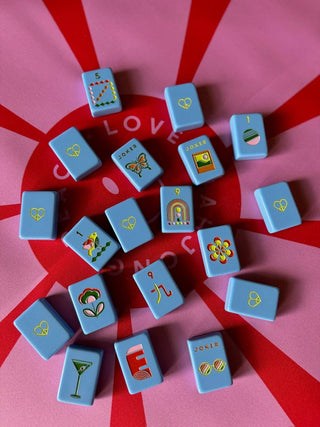 Peace Love Mahjong Mod Tiles - French Blue