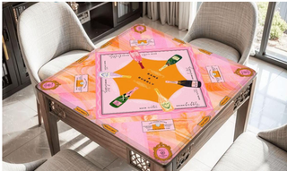 Bams & Bubbly Mahjong Mat: Champagne Collection: 33" x 33"