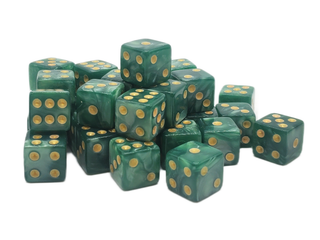 Old School 36ct 12mm D6 Dice Set: Pearl Drop - Green w/ Gold