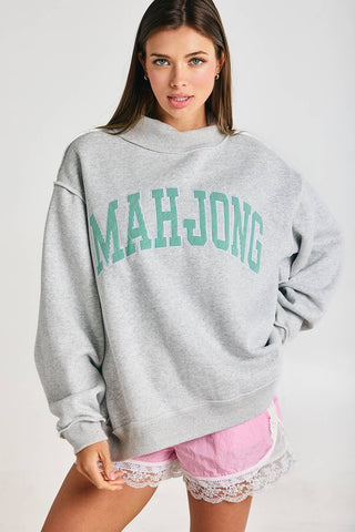 Mahjong Sweatshirt: Kelly Green/Gray
