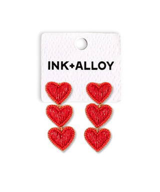 Haddie 3 Heart Drop Earrings