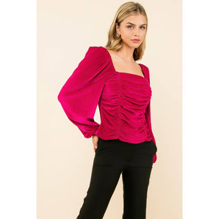 Lilla Velvet Ruched Top