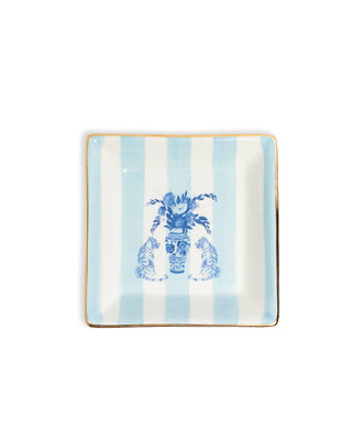 Callie Tiger Trinket Dish    Blue/White   4x4