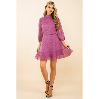 Cecille Metallic Mesh Dress