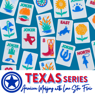 THE TEXAS SERIES  |  Mahjong with Lone Star Flair  |  Mesquite White Tile Set