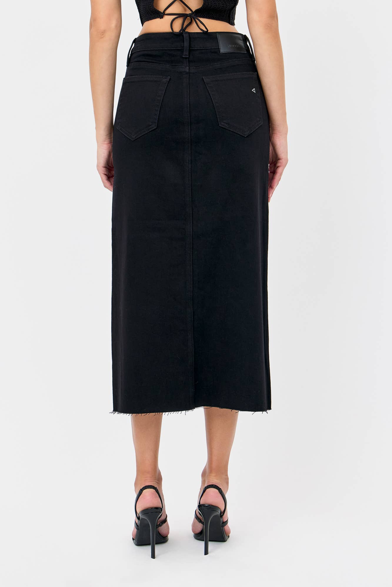 Black 34" Inseam Midi Skirt: XS