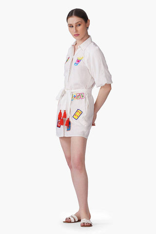 Mahjong Muse Embellished Shirt Dress