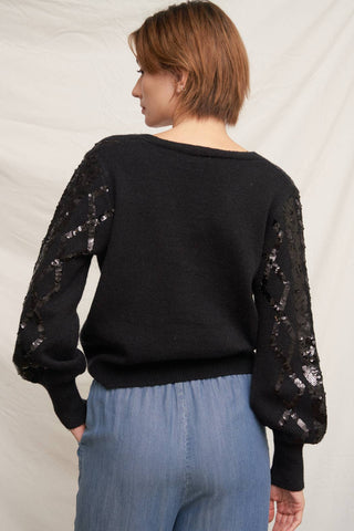 Veronica Sequin Striped Sweater Cardigan