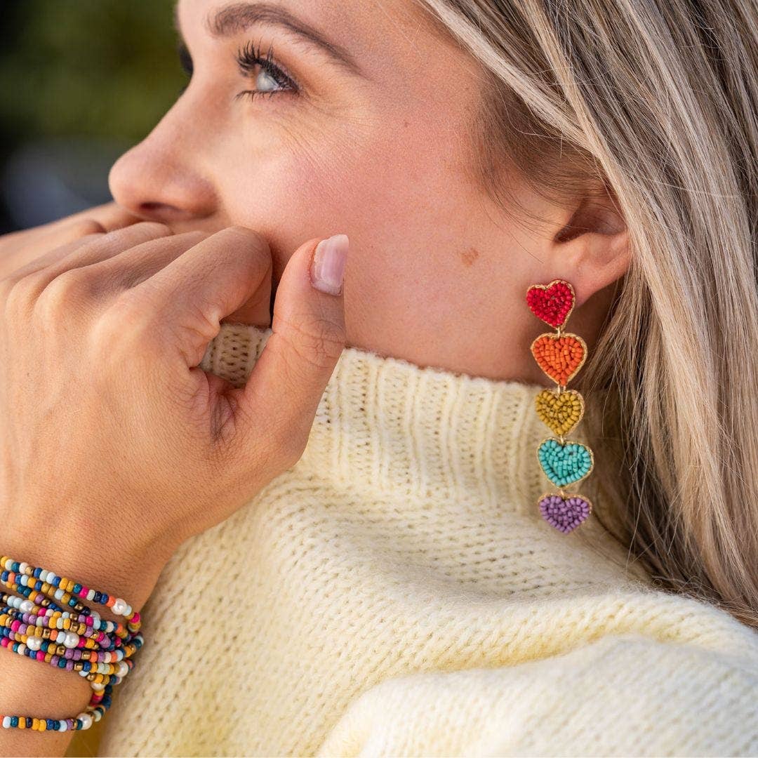 Christina Rainbow Heart Earrings