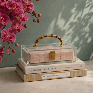 White Lotus - Mahjong Tile Display Case - Brass & Bamboo