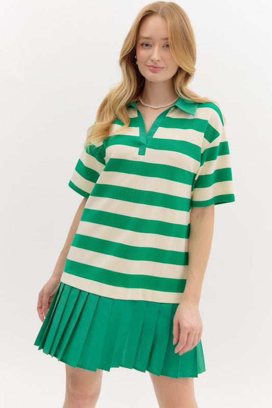 Sydney Striped Dress- Green