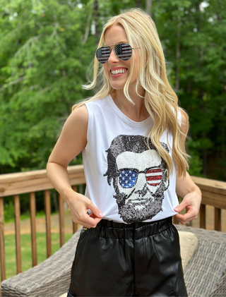 The Abe Sequin Muscle Tank