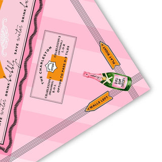 'Press for Mahjong' Mat | Champagne & Mahj Collection: 31.5" x 31.5"