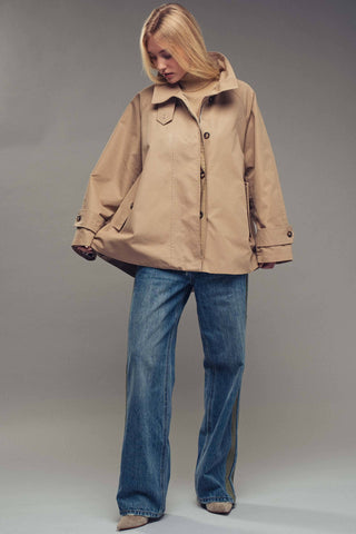 Nicolette Modern A-Line Trench Jacket