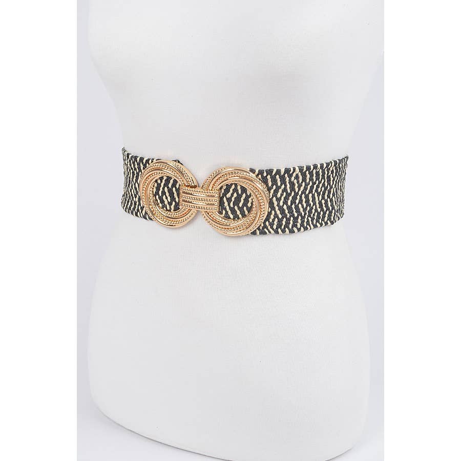 Gold Metal Clasp Belt: Brown