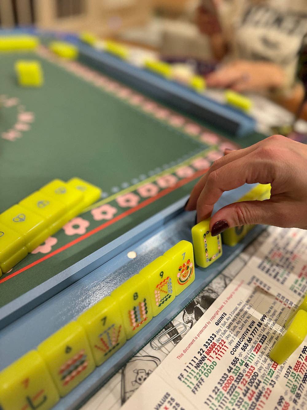 Mahjong Racks & Pushers (Set of 4): White
