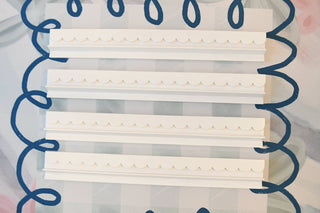 White Scalloped Wooden Mahjong Racks