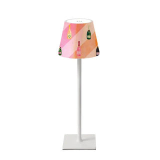 Champagne Mahjong LED Table Lamp : Pink & Orange Watercolor