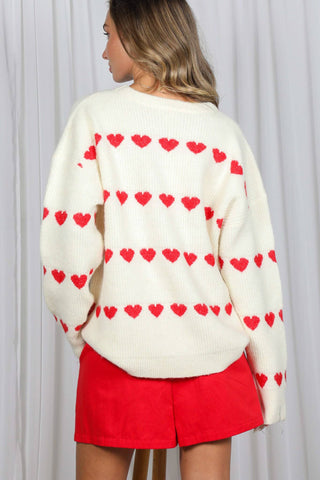 Sweet Hearts Sweater: Red