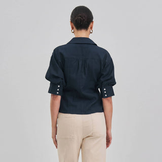 AT2805 Short sleeve pinktuck shirt: NAVY / L
