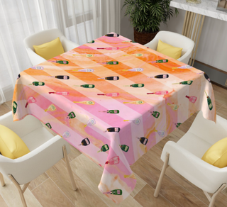 Champagne Mahjong Tablecloth – “Poppin’ Champs” Print: 54" x 54"