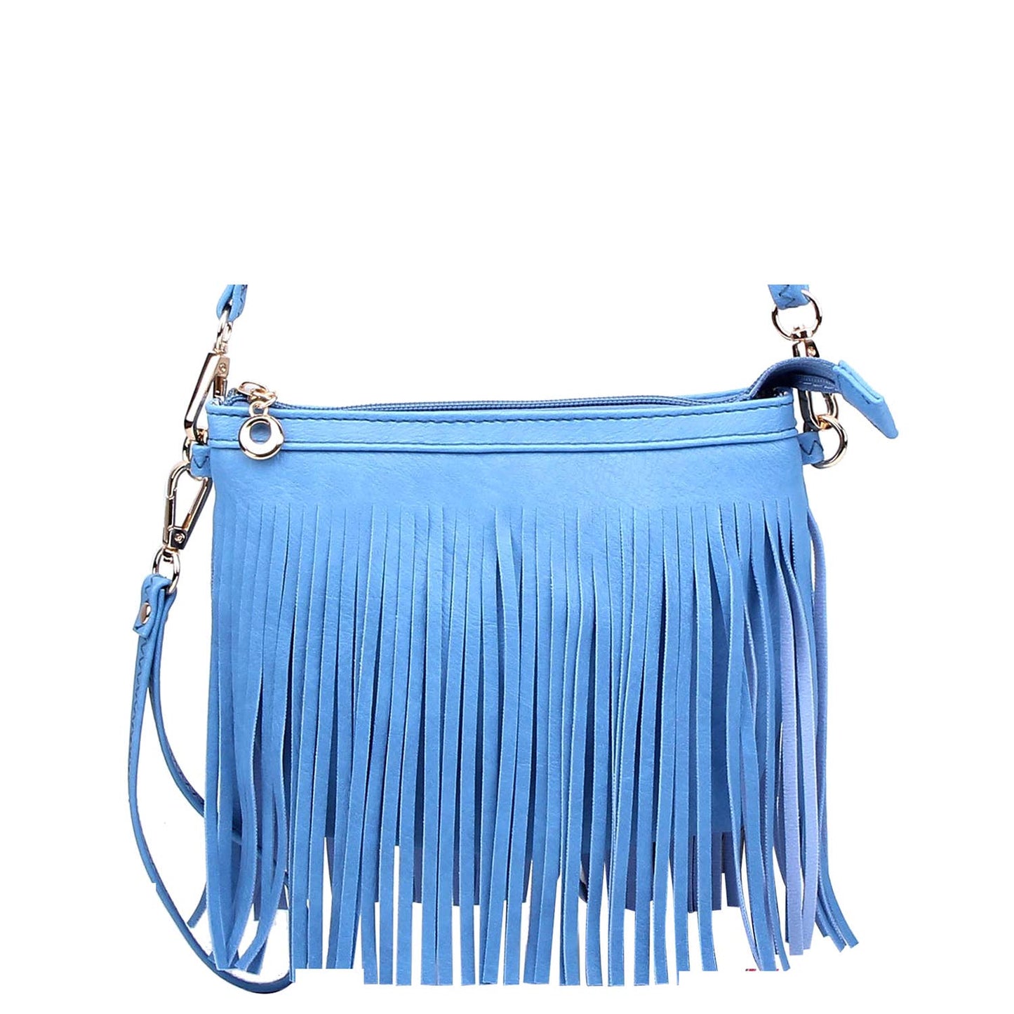 CROSSBODY FRINGE BAG: Fuchsia