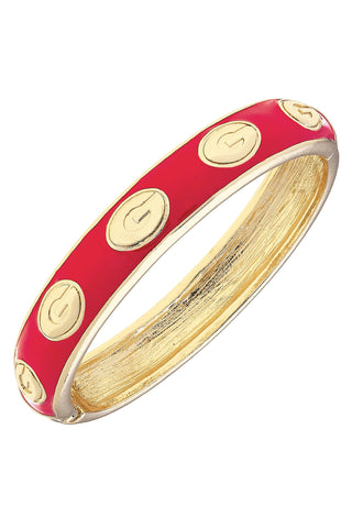 Georgia Bulldogs Sculpted Enamel Logo Hinge Bangle: Red