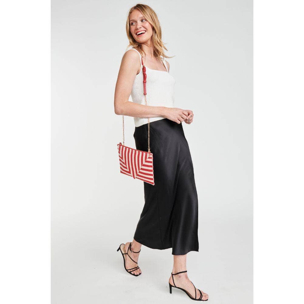 Barcelona Striped Fabric Crossbody: Black